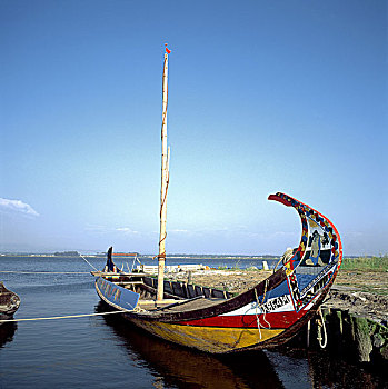 葡萄牙,阿威罗,泻湖,装饰,渔船