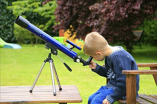 男孩,天文,望远镜