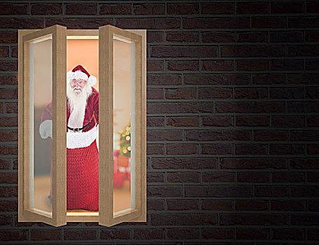 圣诞老人,打开,红色,包