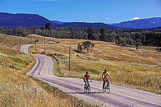 骑自行车,乡间小路,区域,不列颠哥伦比亚省,加拿大