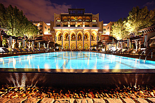 酒店,游泳池,香格里拉,阿布扎比,阿联酋,中东