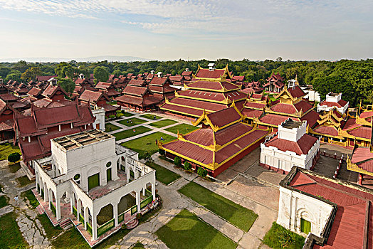 曼德勒,宫殿,风景,瞭望塔,区域,缅甸