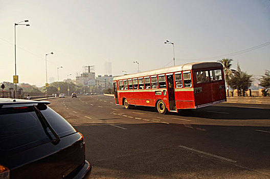 巴士,道路,孟买,马哈拉施特拉邦,印度