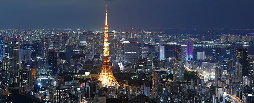 日本东京全景六本木森塔