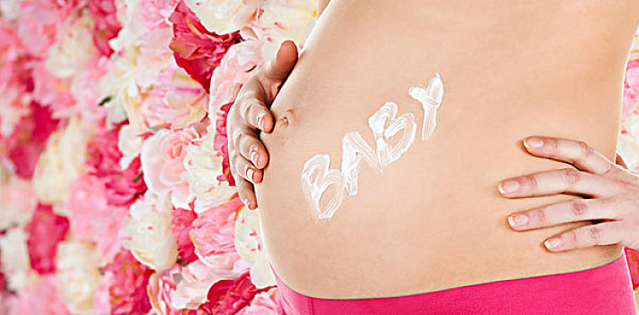 怀孕,母性,健康,概念,腹部,孕妇,乳霜