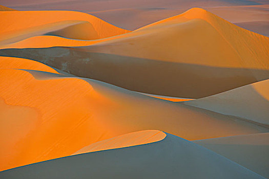 景色,俯视,沙丘,日落,沙子,海洋,利比亚沙漠,撒哈拉沙漠,埃及,北非,非洲