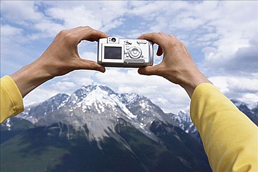 人,拍照,落基山脉,不列颠哥伦比亚省,加拿大