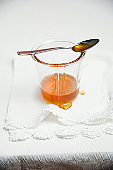 蜂蜜,玻璃,勺子