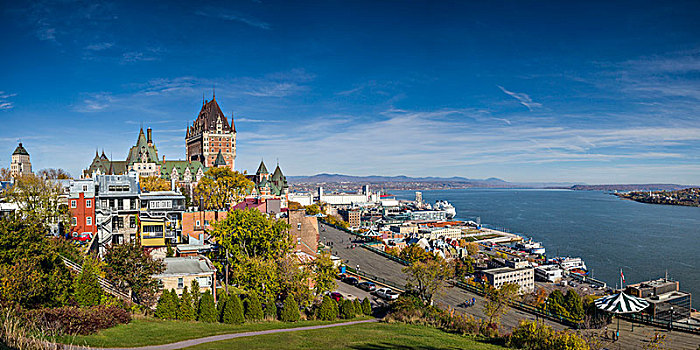 加拿大,魁北克,魁北克城,天际线,夫隆特纳克城堡,酒店