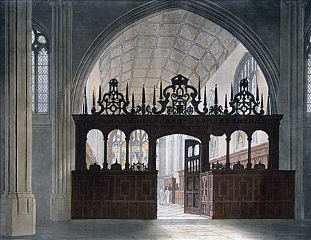 大学,小教堂,牛津大学,19世纪,艺术家