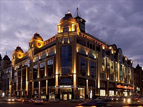 乌克兰,基辅,购物,商店,靠近,地点,晚间,2004年