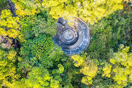 航拍广州大角山炮台遗址,虎门炮台