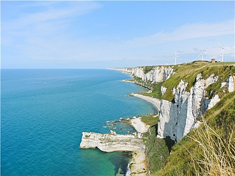 风轮机,英吉利海峡,海岸,诺曼底