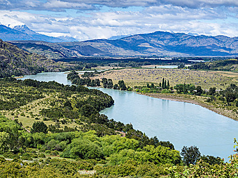 河,做糕点,风景,北方,山脉,背景,巴塔哥尼亚,智利