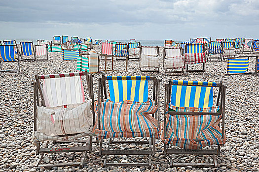 折叠躺椅,高,风,海滩,啤酒