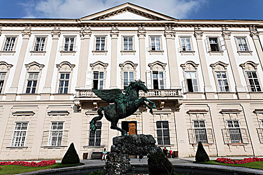 城堡,米拉贝尔,宫殿,喷泉,花园,正面,萨尔茨堡,奥地利,欧洲