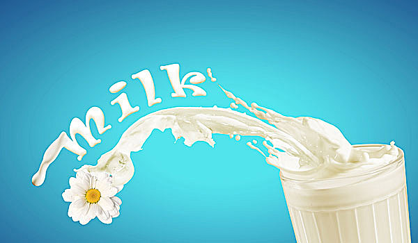 新鲜,牛奶,玻璃杯,彩色,背景,插画
