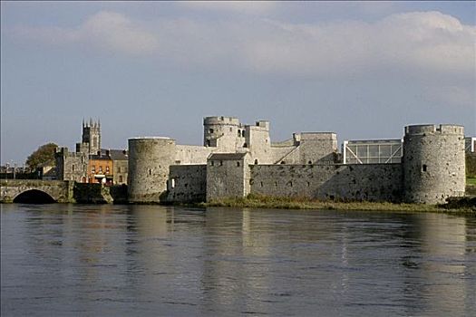 河,正面,城堡,爱尔兰