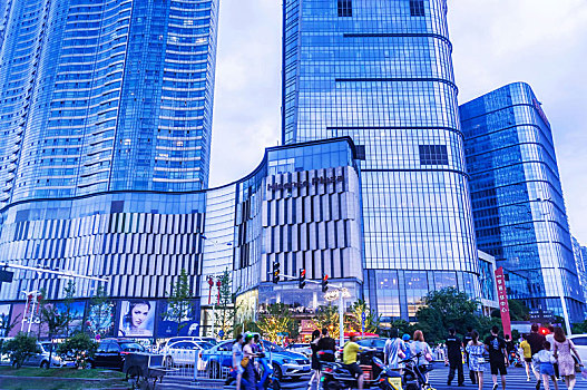 湖南长沙地标海信广场购物中心打卡城市风光夜景