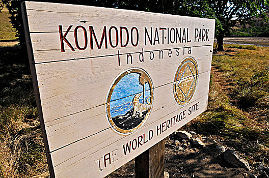 标识,林卡岛,科莫多国家公园,印度尼西亚,东南亚