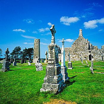 墓地,庙宇,圆塔,10世纪,爱尔兰