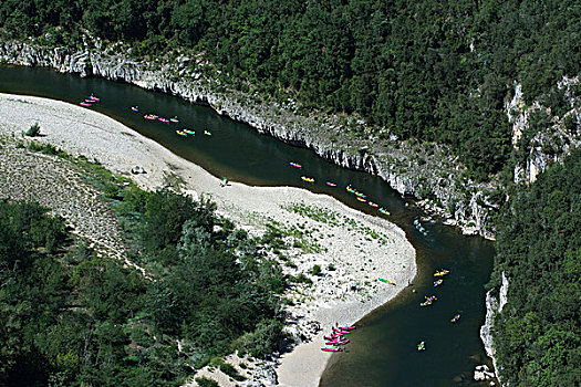 独木舟,河,隆河阿尔卑斯山省,法国,欧洲