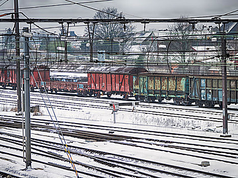 铁路,货车,冬天