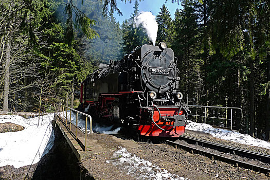 德国哈茨山中的蒸汽机车