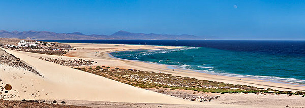 风景,沙丘,海滩,富埃特文图拉岛,加纳利群岛,西班牙,欧洲