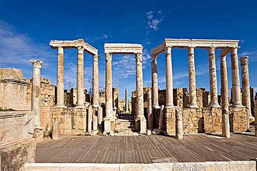 遗址,古老,剧院,莱普蒂斯马格纳,利比亚,北非