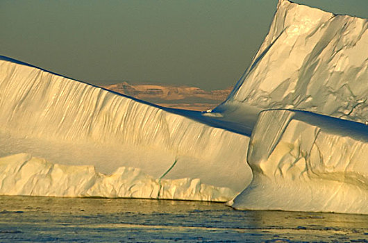 冰山,日出,格陵兰