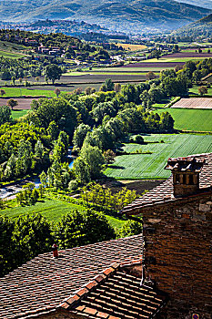 俯视,屋顶,省,阿雷佐,托斯卡纳,意大利