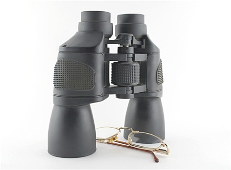 双筒望远镜,眼镜,上方,白色