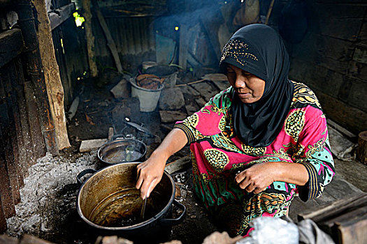 女人,51岁,烹调,敬畏,印度尼西亚,亚洲