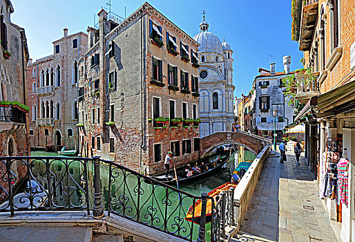 老城,运河,教堂,圣马利亚,威尼斯,威尼托,意大利,世界遗产
