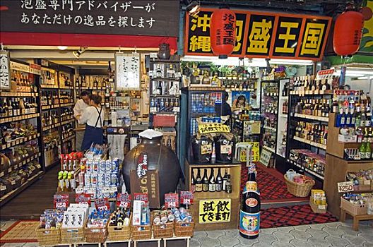 市场,日本米酒,货摊