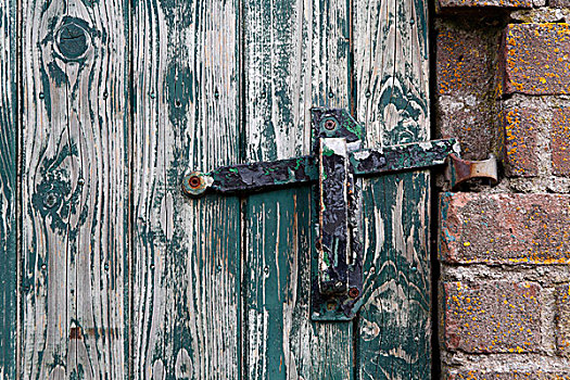 锁,老,木质,门,特塞尔,荷兰,欧洲