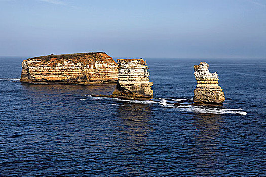 石灰石,石头,堆积,海洋,道路,坎贝尔港国家公园,维多利亚,澳大利亚