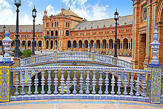 塞维利亚,西班牙广场,陶瓷,栏杆,安达卢西亚,西班牙,广场