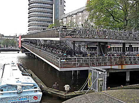 自行车,停车场,阿姆斯特丹,荷兰