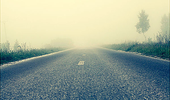 雾状,道路,柔光
