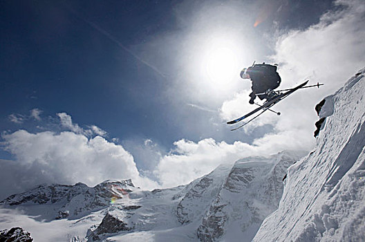 滑雪,跳跃,瑞士,欧洲