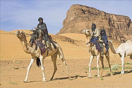 柏柏尔人,人,旅行,骆驼,阿卡库斯,利比亚