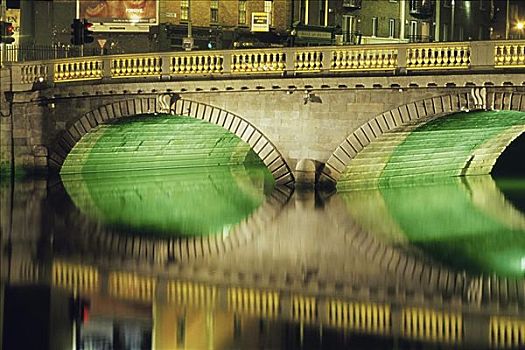桥,河,父亲,都柏林,爱尔兰