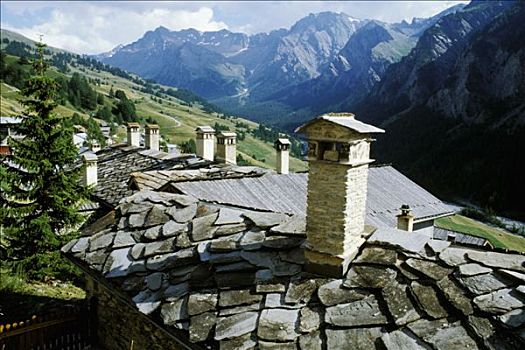 法国,上阿尔卑斯省,圣徒,屋顶