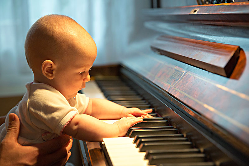 婴儿,4-5个月,老,钢琴,德国,欧洲