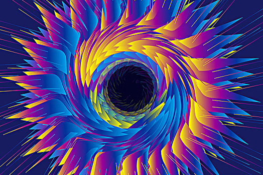 色彩缤纷,梦幻螺旋状的抽象图形