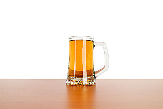 啤酒杯,隔绝,白色背景