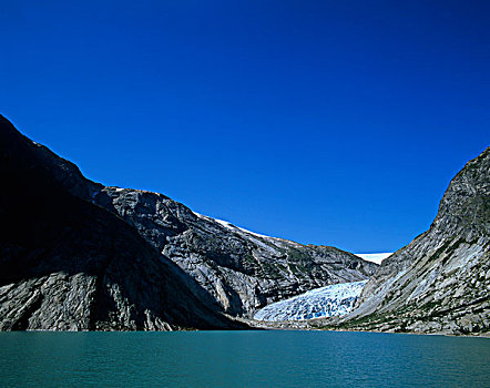 风景,一个,冰河,湾,斯特达尔布林冰川,挪威,斯堪的纳维亚,欧洲