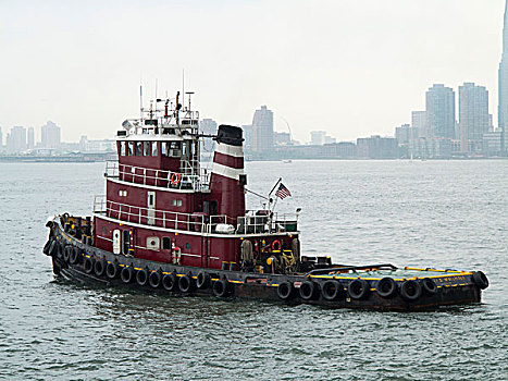 拖船,哈得逊河,河,曼哈顿,纽约,美国,北美